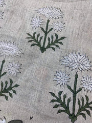 Handloom linen fabric designer indian hand block print heavy fabric pillowcases thick linen upholstery block printing art table cover - Rohiyaan